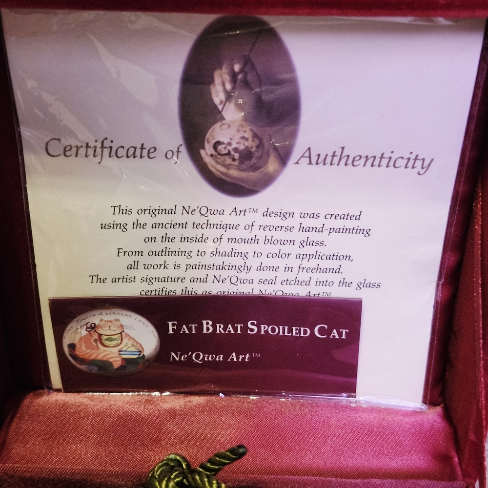 Ne’Qwa Art Ornament Fat Brat Spoiled Cat by Dianne Knott - Picture 3 of 7